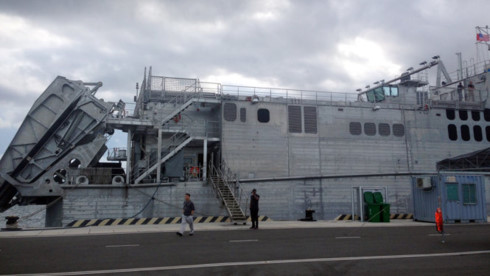 The USNS Fall River is docked at Cam Ranh Port in Khanh Hoa Province, south-central Vietnam