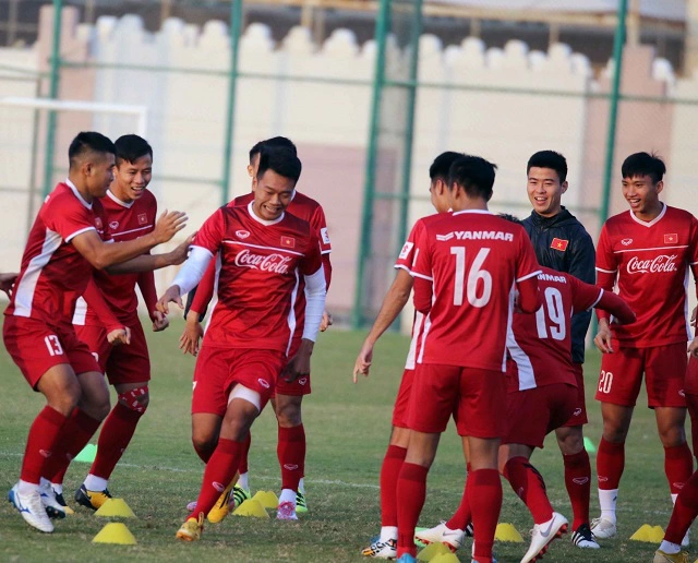
The Vietnamese team are undergoing a short training course in Qatar. (Photo: Vietnam Football Federation)​
