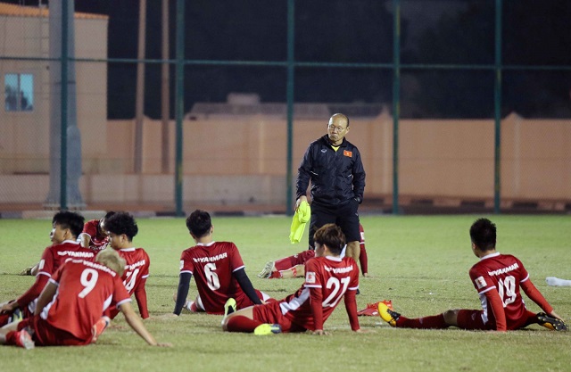
Coach Park Hang-seo and his players will have an international friendly with the Philippines on December 31, before officially competing in the 2019 Asian Cup. (Photo: Vietnam Football Federation)​
