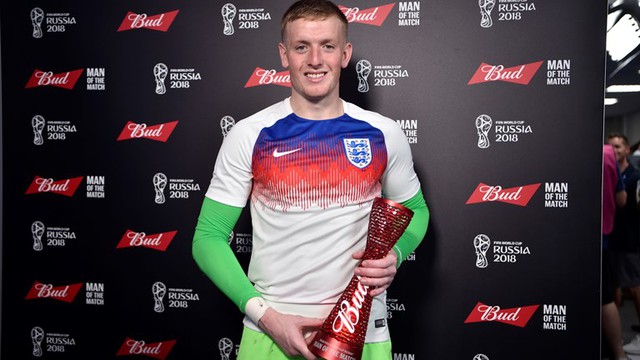 Englands keeper Jordan Pickford is voted the Man of the Match for his brilliant saves. (Photo: FIFA)