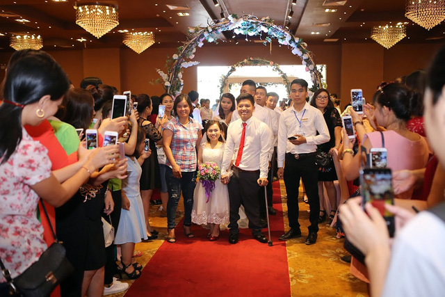 The mass weeding ceremony is also attended by the friends and family of the couples.