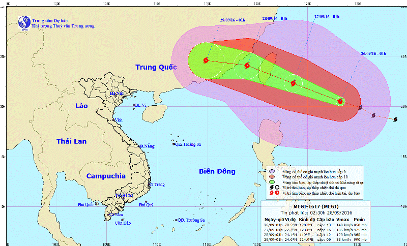 Vùng biển Đông Bắc Biển Đông bị ảnh hưởng hoàn lưu bão Megi - Ảnh 1.