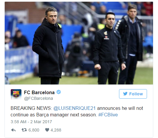 Luis Enrique xác nhận rời Barcelona sau mùa giải năm nay - Ảnh 1.