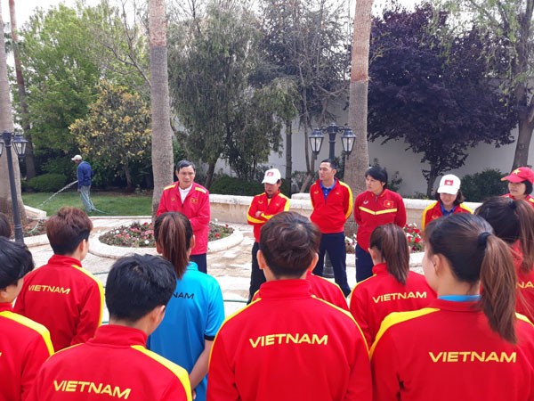 ẢNH: Đội tuyển nữ Việt Nam tập nhẹ tại khách sạn Holliday Inn (Jordan) - Ảnh 8.