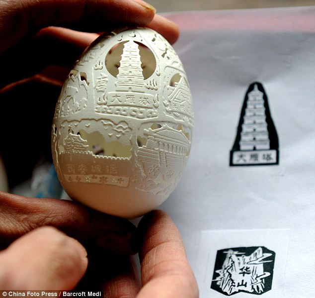 Biến vỏ trứng thành tác phẩm điêu khắc tinh xảo - Ảnh 4.