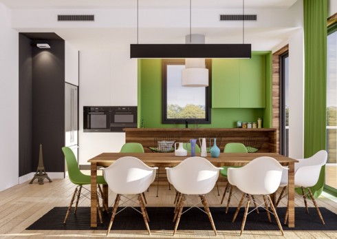 Không gian nhà bếp độc đáo với màu xanh lá cây - Ảnh 2.