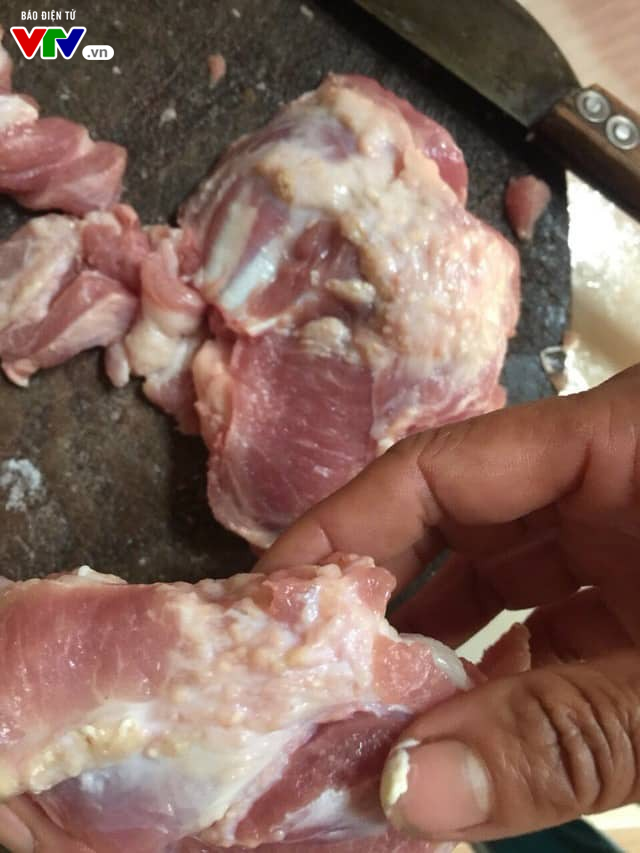 Hình ảnh thịt lợn nhiễm sán