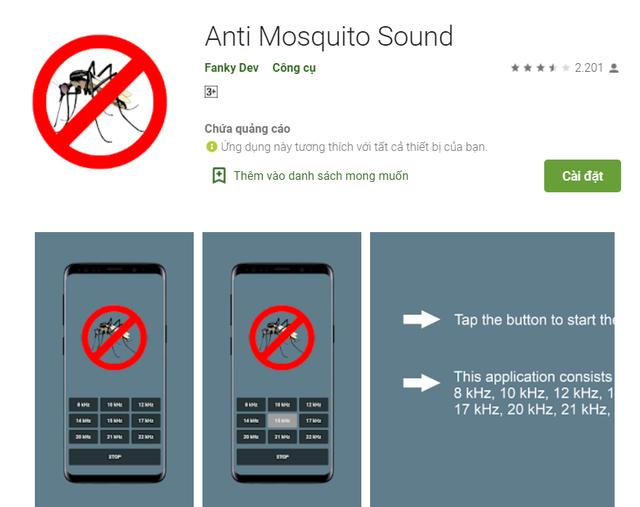 Thực hư ứng dụng thần thánh giúp đuổi muỗi bằng smartphone - Ảnh 1.