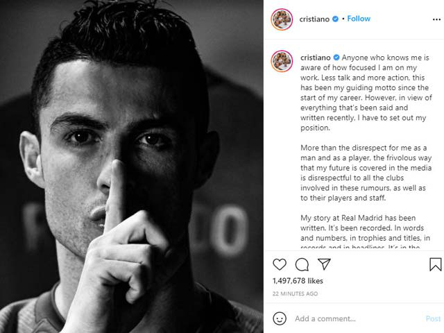 Ronaldo viết thư chỉ trích truyền thông - Ảnh 1.
