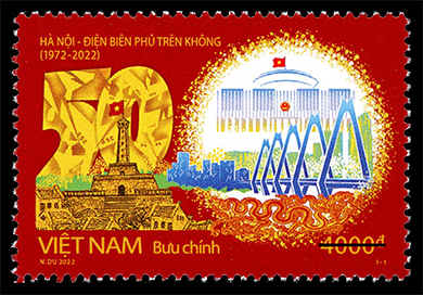 Phát hành bộ tem kỷ niệm 50 năm Chiến thắng Hà Nội - Điện Biên Phủ trên không - Ảnh 1.