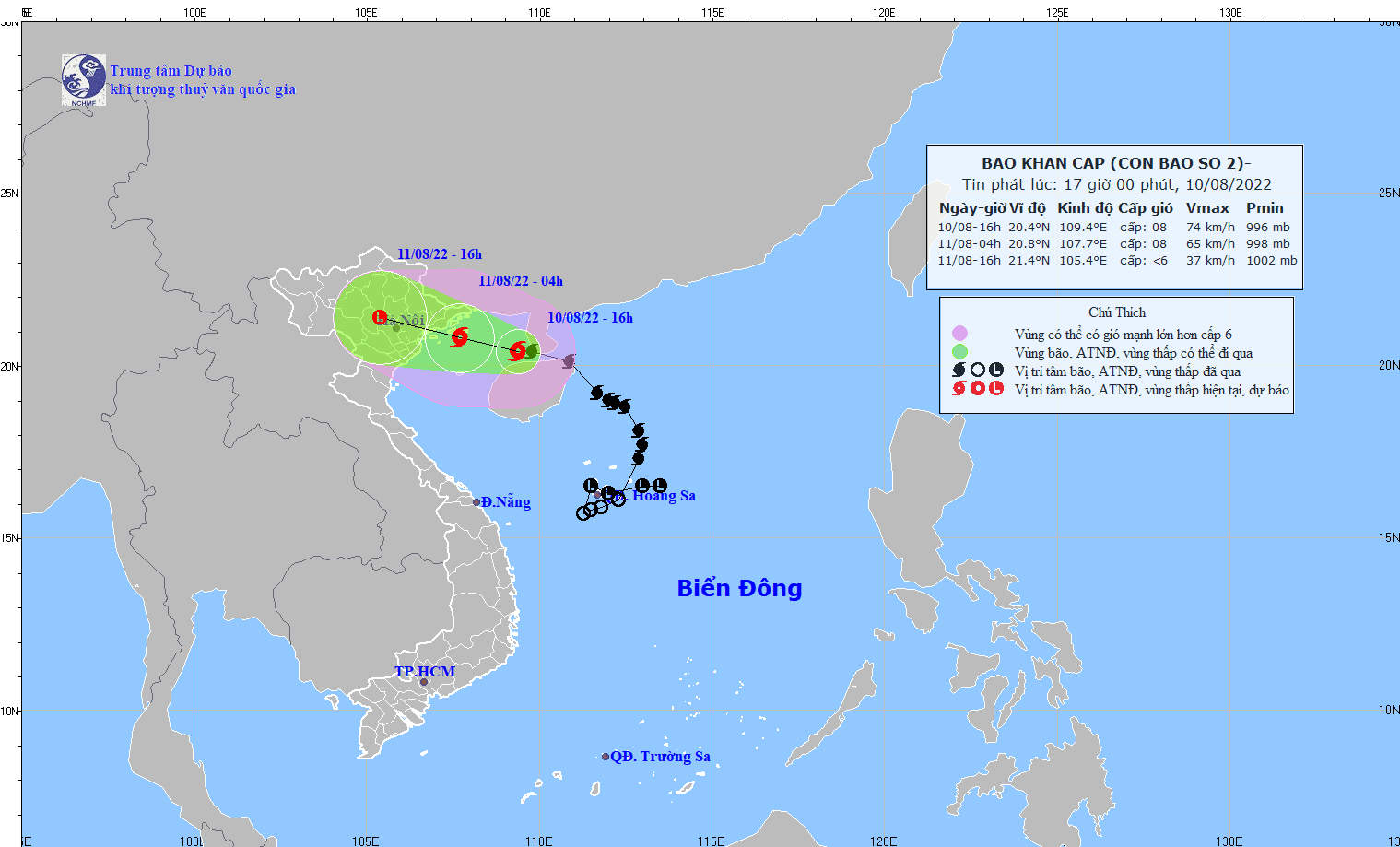Bão số 2 giật cấp 10, cảnh báo gió mạnh, sóng lớn trên biển, Hà Nội có mưa to đến ngày 12/8 - Ảnh 1.
