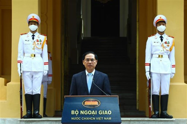 
FM Minister Bui Thanh Son addresses the ceremony (Photo: VNA) 

