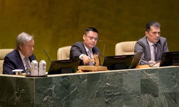 
Vietnamese ambassador Dang Hoang Giang at a U.N. General Assembly session on March 29, 2023. Photo courtesy of the Vietnamese delegation at the U.N.
