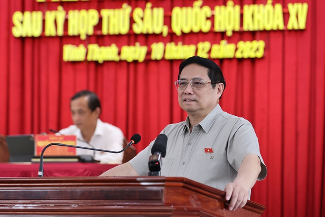 Thủ tướng Phạm Minh Chính tiếp xúc cử tri sau kỳ họp thứ 6 Quốc hội khóa XV - Ảnh 1.