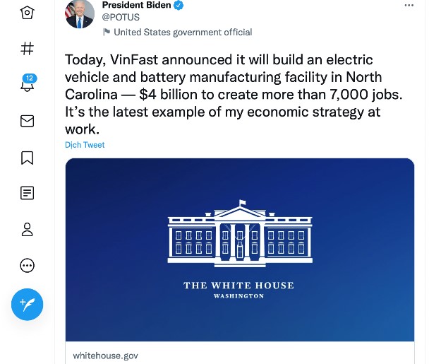 Tổng thống Mỹ Biden đánh giá cao dự án xây nhà máy VinFast tại Bắc Carolina - Ảnh 2.