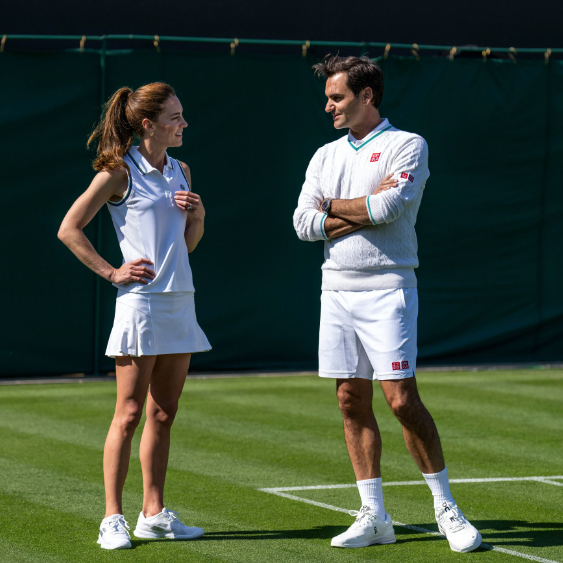 Hình ảnh thú vị của công nương Kate Middleton và tay vợt vĩ đại Roger Federer - Ảnh 1.