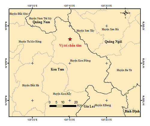 Kon Tum xảy ra thêm 7 trận động đất trong đêm - Ảnh 1.