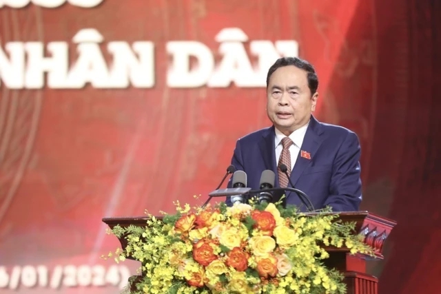 
Deputy Chairman of the National Assembly Trần Thanh Mẫn delivered a speech at the ceremony. Photo: VNA
