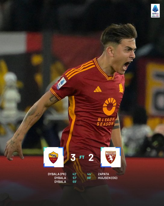Dybala tỏa sáng lập hat-trick, AS Roma thắng kịch tính Torino   - Ảnh 3.