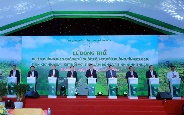 Chủ tịch Quốc hội dự lễ động thổ tuyến đường nối Khánh Hòa, Ninh Thuận, Lâm Đồng - Ảnh 1.