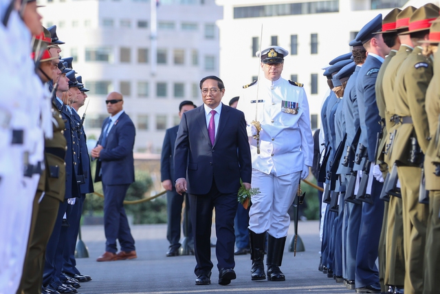 Lễ đón Thủ tướng Phạm Minh Chính thăm chính thức New Zealand theo nghi thức cao nhất - Ảnh 10.