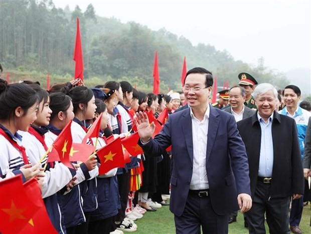 State President Vo Van Thuong attends ceremony to launch tree planting festival (Photo: VNA)