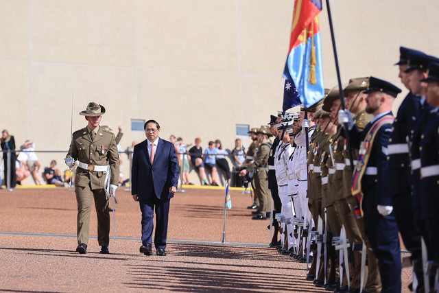 Thủ tướng Anthony Albanese chủ trì lễ đón Thủ tướng Phạm Minh Chính thăm chính thức Australia - Ảnh 2.