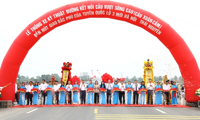 Cầu gần 200 tỷ đồng kết nối Hà Nội - Bắc Giang chính thức thông xe - Ảnh 1.