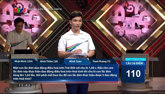 
Minh Toan proves his quick counting skills by correctly answering the second question in a a very short time.
