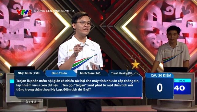 
The final question with the Star of Hope helps Dinh Thien score 60 points at the Finish Line
