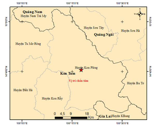 Liên tiếp xảy ra 3 trận động đất tại Kon Tum - Ảnh 1.