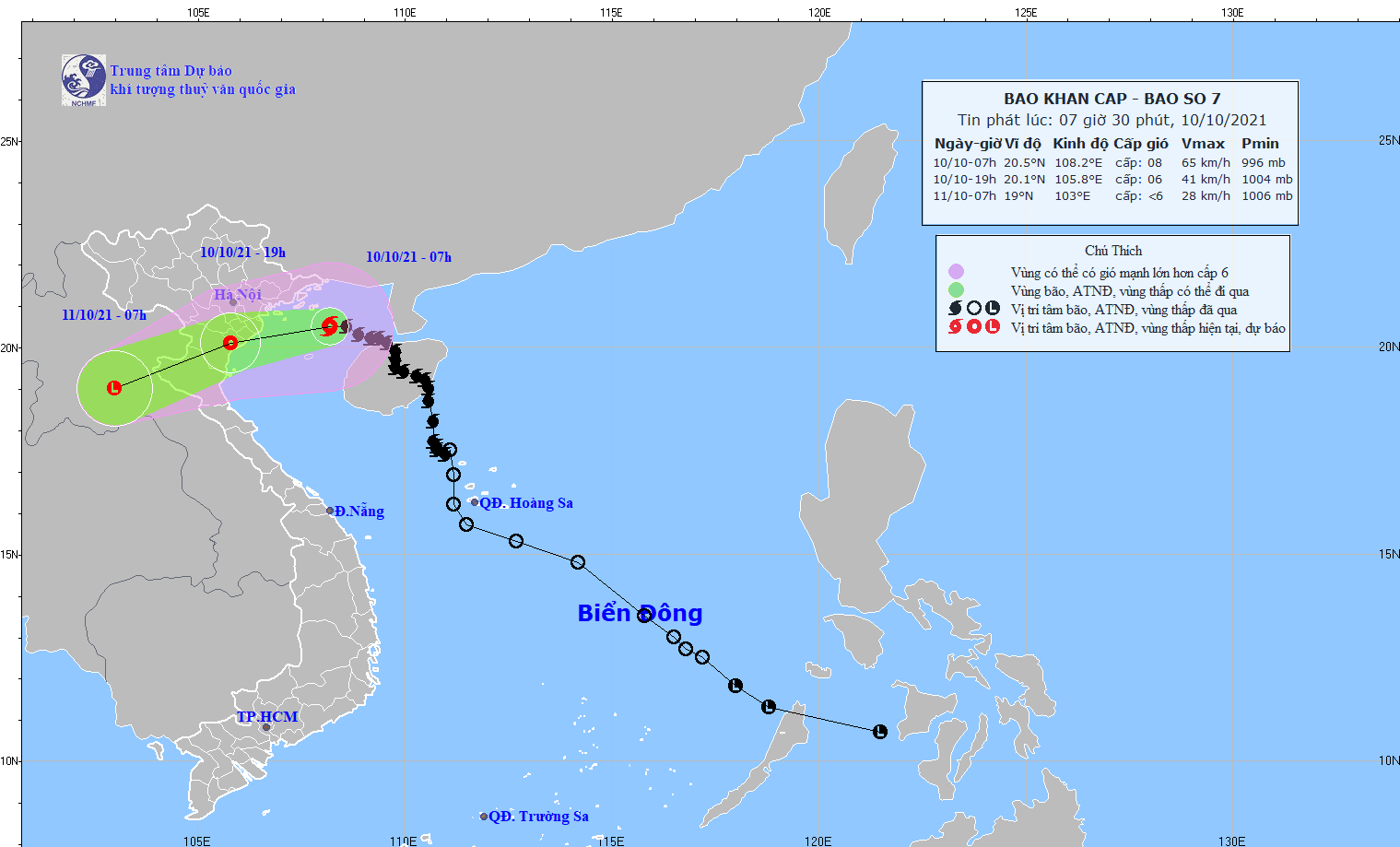 Bão số 7 cách Hải Phòng 170km, bão Kompasu dự báo sắp vào Biển ...