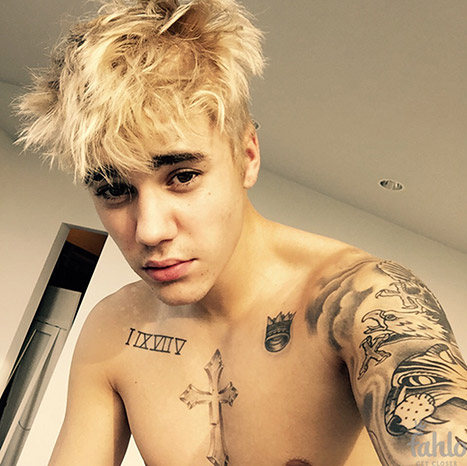 Bức ảnh khoe tóc vàng hoe của Justin đăng trên Instagram