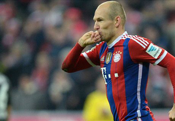 Robben đã có pha lập công thứ 100 trong màu áo CLB Bayern Munich