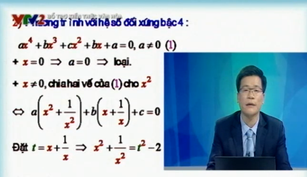 Phương trình với hệ đối xứng bậc 4