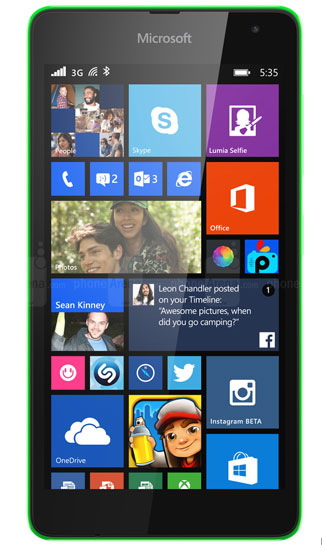 Lumia 535 được trang bị màn hình qHD 5 inch