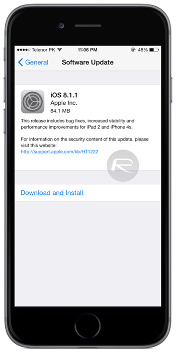 Bản cập nhật iOS 8.1.1 được hứa hẹn cải thiện hiệu năng, khắc phục lỗi và giải phóng 500 MB dung lượng bộ nhớ