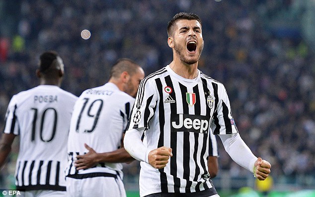 
Morata trong màu áo Juventus mùa 2015/16. Ảnh: EPA 

