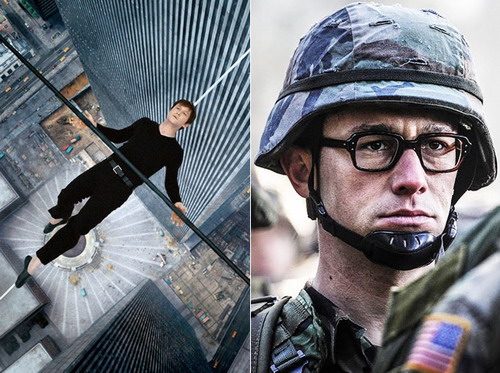 
Joseph Gordon-Levitt trong hai bộ phim của anh gây chú ý năm nay là The Walk (trái) và Snowden.
