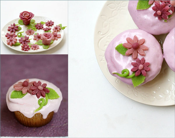 Bánh ngọt điệu đà với hình hoa lá, dành cho những người phụ nữ yêu vẻ đẹp của hoa.