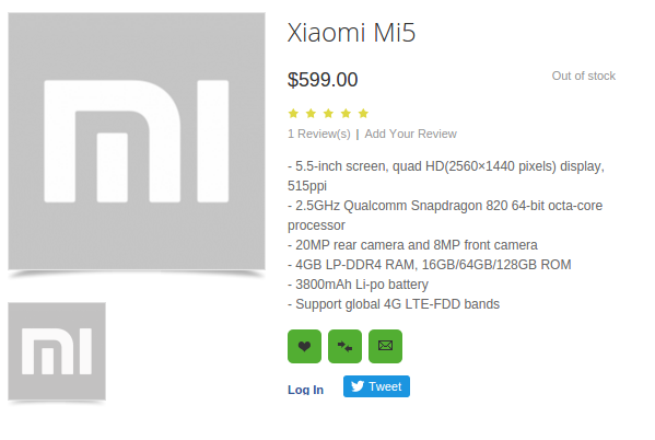 
Hình ảnh OppoMart đăng tải về sản phẩm Xiaomi Mi 5
