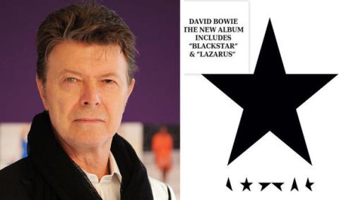 
Huyền thoại âm nhạc Anh David Bowie &amp; bìa album Blackstar. Ảnh: BBC
