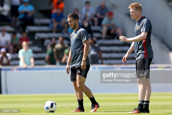 Kevin De Bruyne và Eden Hazard - hai ngôi sao kiến tạo hàng đầu tại EURO 2016