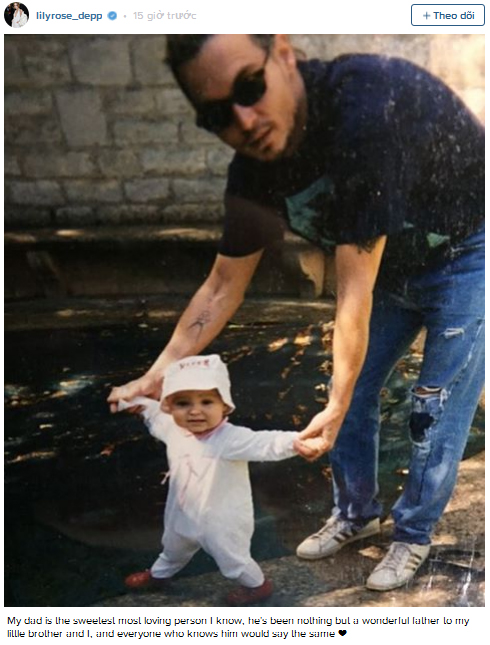 
Bức ảnh ấu thơ được con gái Johnny Depp chia sẻ trên trang mạng xã hội Instagram.
