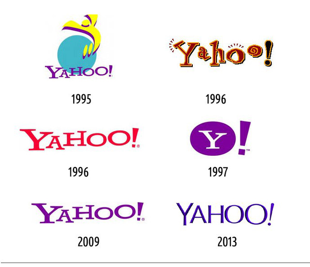 Logo của Yahoo! dần trở nên thon gọn và ít màu sắc hơn