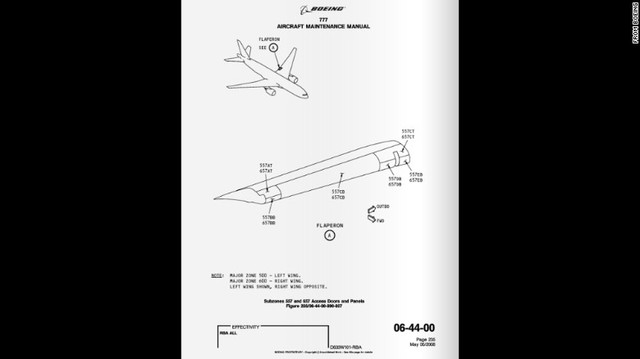 Bản vẽ bộ phận cánh lái của chiếc máy bay Boeing 777