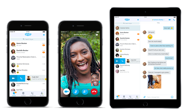 Giao diện mới của Skype trên hệ điều hành iOS