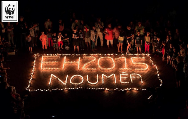 Giờ Trái đất 2015 tại Noumer, thành phố thủ phủ của lãnh thổ Nouvelle-Calédonie thuộc Pháp.