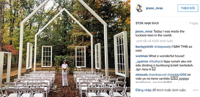 
Tin vui được Jason chia sẻ trên trang mạng xã hội Instagram.
