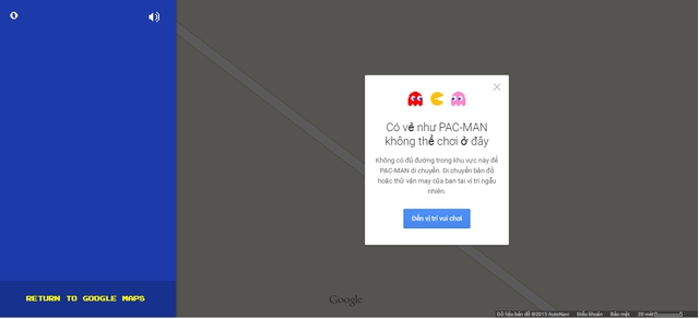 Nhấn vào Đến vị trí vui chơi để trải nghiệm trò chơi PAC-MAN